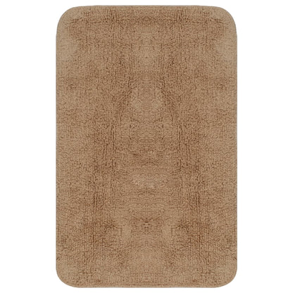 Jeu de tapis de salle de bain 3 pcs Tissu Beige