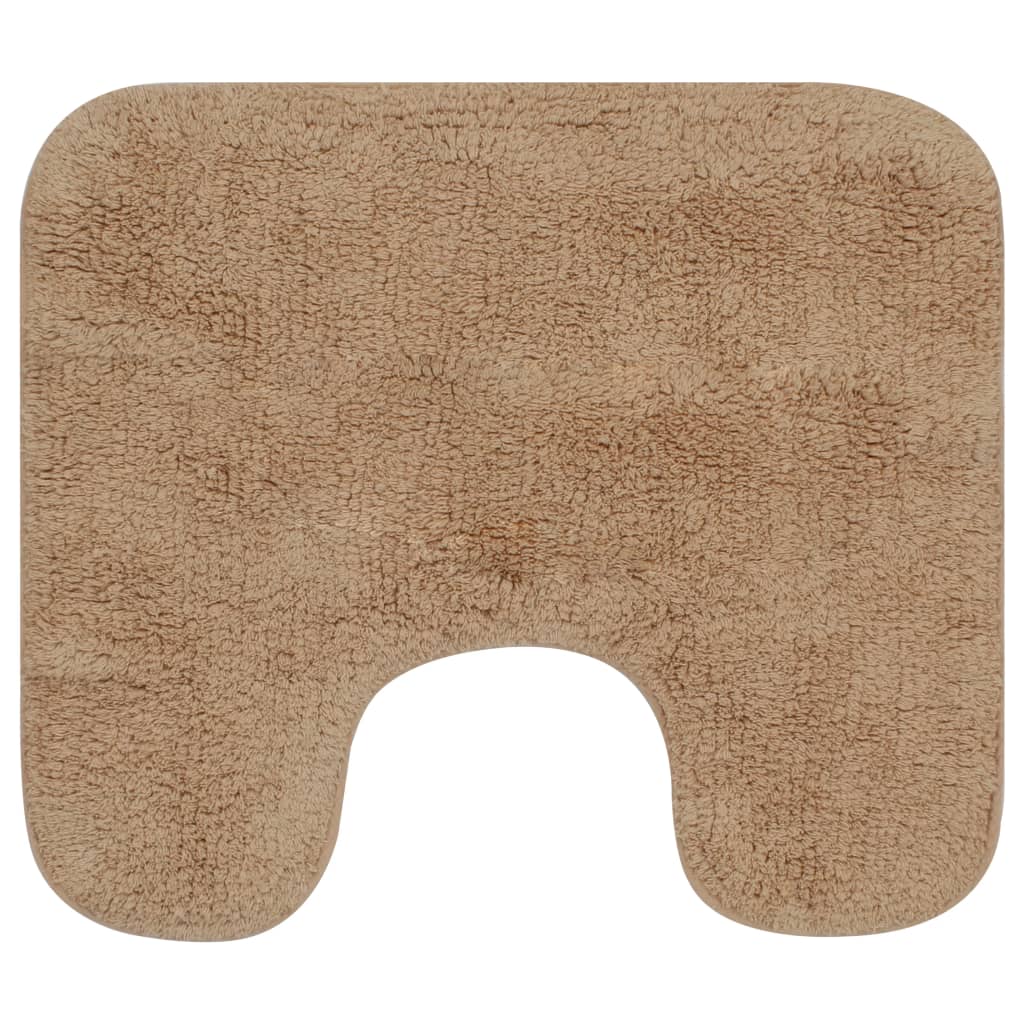 Jeu de tapis de salle de bain 3 pcs Tissu Beige