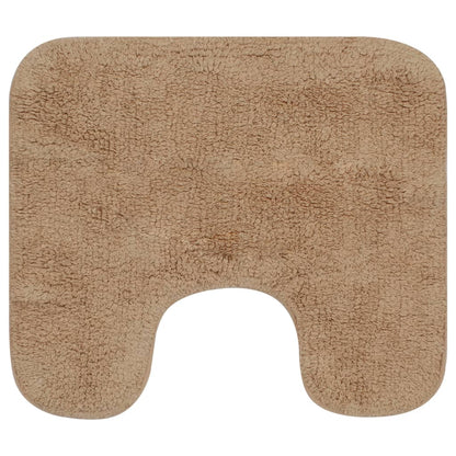 Jeu de tapis de salle de bain 3 pcs Tissu Beige