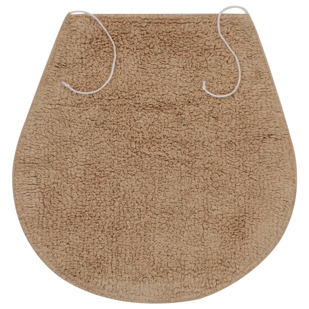 Jeu de tapis de salle de bain 3 pcs Tissu Beige