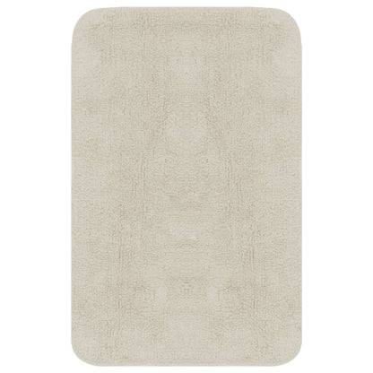 Jeu de tapis de salle de bain 3 pcs Tissu Blanc