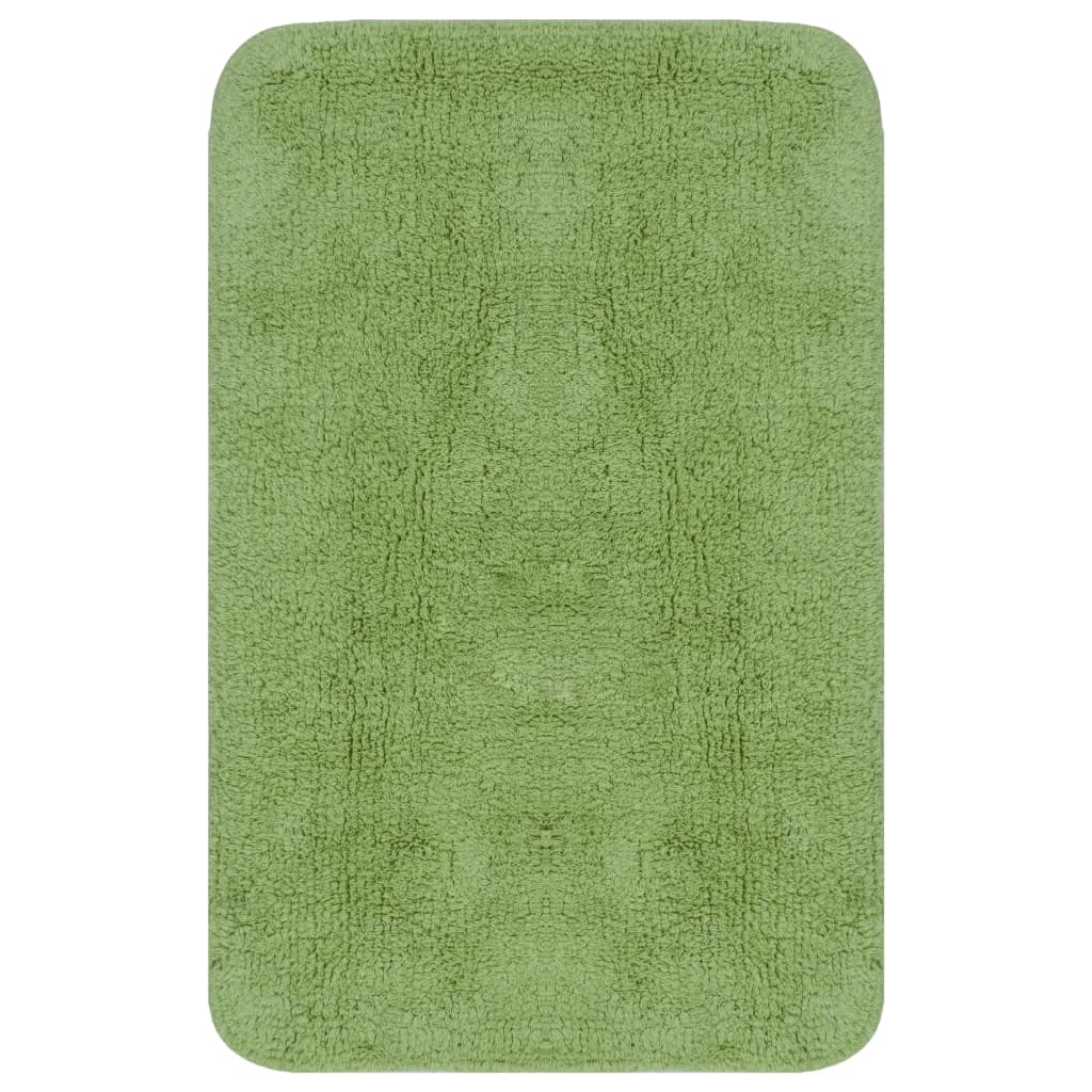 Jeu de tapis de salle de bain 3 pcs Tissu Vert