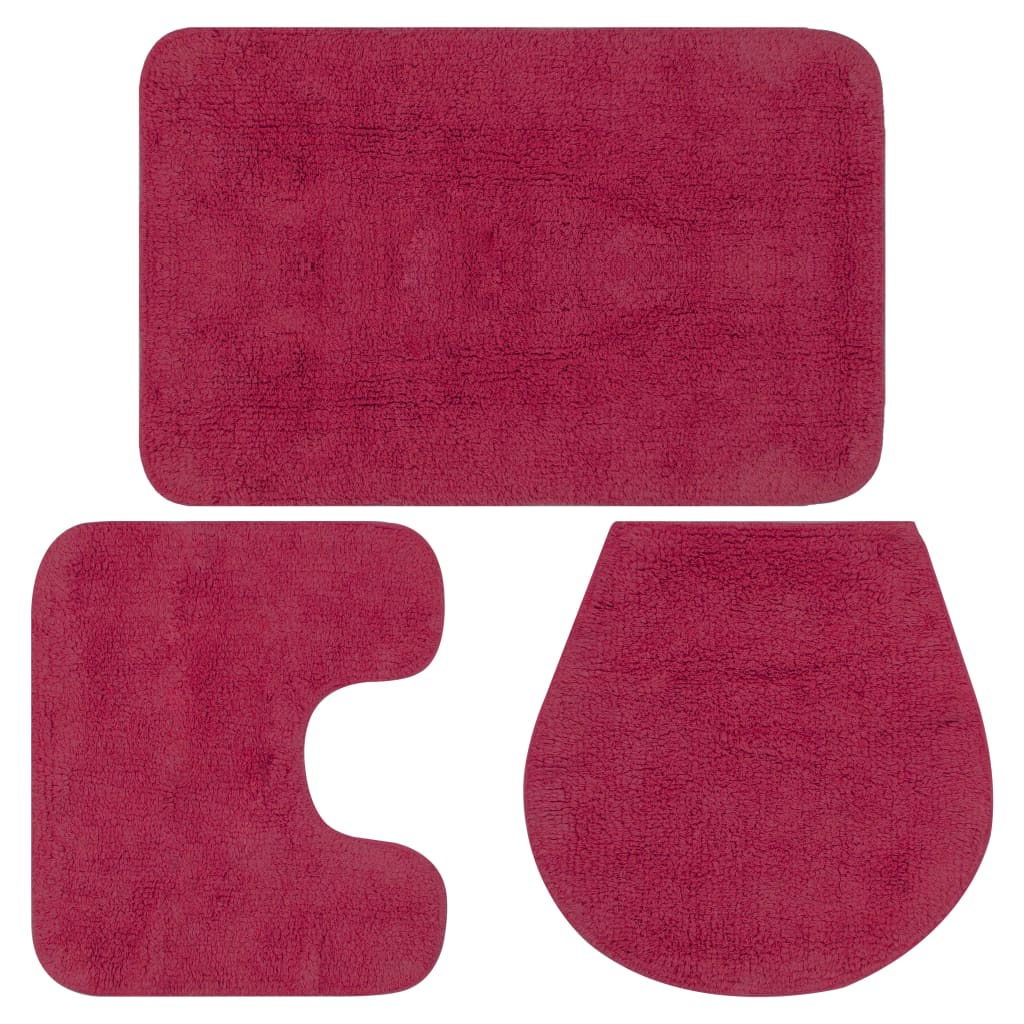 Jeu de tapis de salle de bain 3 pcs Tissu Fushsia