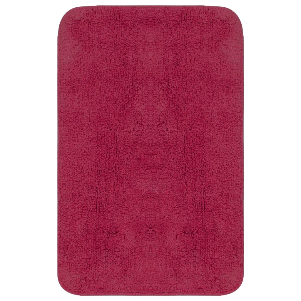 Jeu de tapis de salle de bain 3 pcs Tissu Fushsia