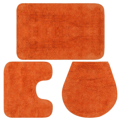 Jeu de tapis de salle de bain 3 pcs Tissu Orange