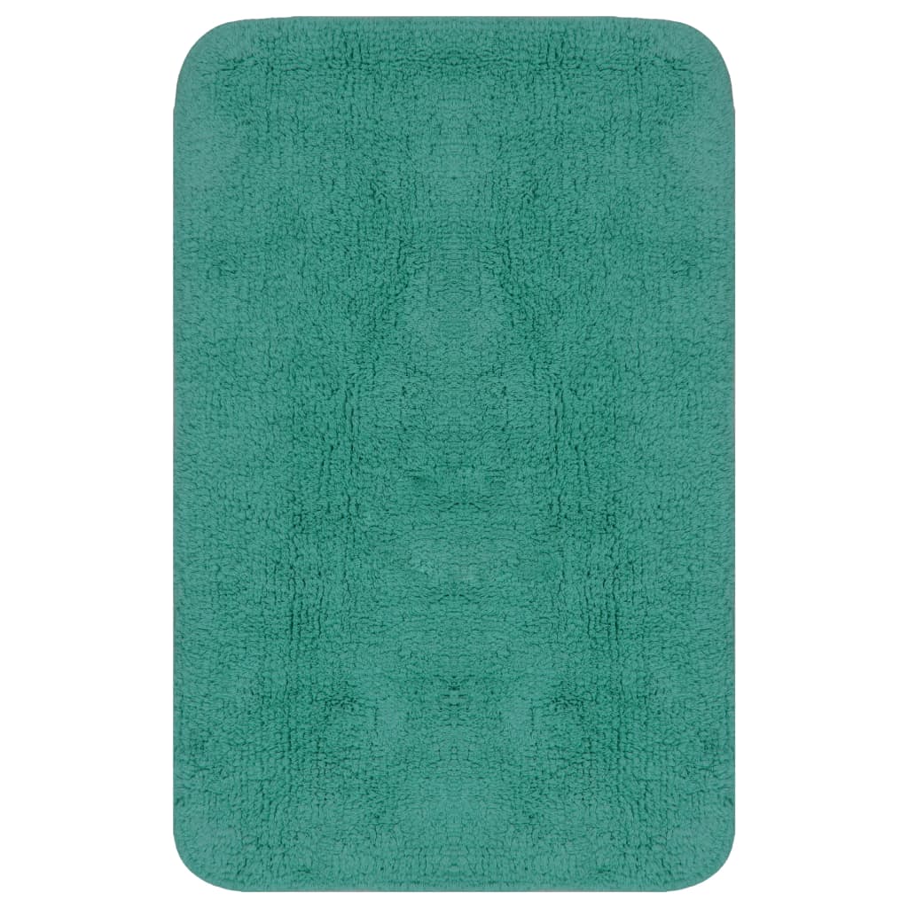 Jeu de tapis de salle de bain 3 pcs Tissu Turquoise