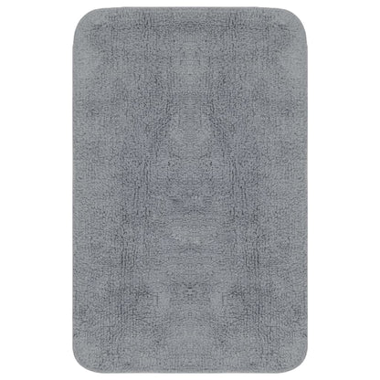 Tapis de salle de bain 2 pcs Tissu Gris