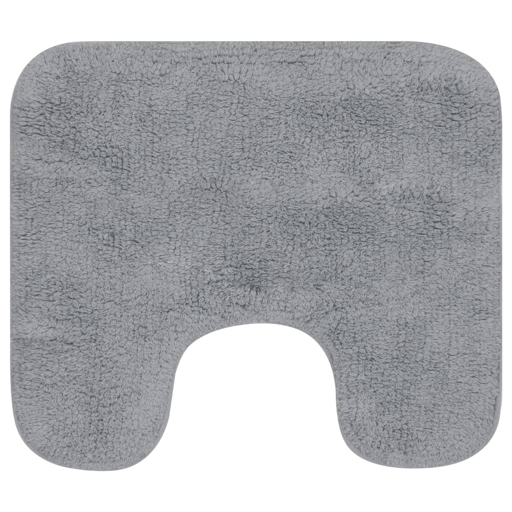 Tapis de salle de bain 2 pcs Tissu Gris