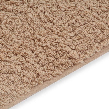 Tapis de salle de bain 2 pcs Tissu Beige