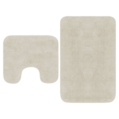 Jeu de tapis de salle de bain 2 pcs Tissu Blanc