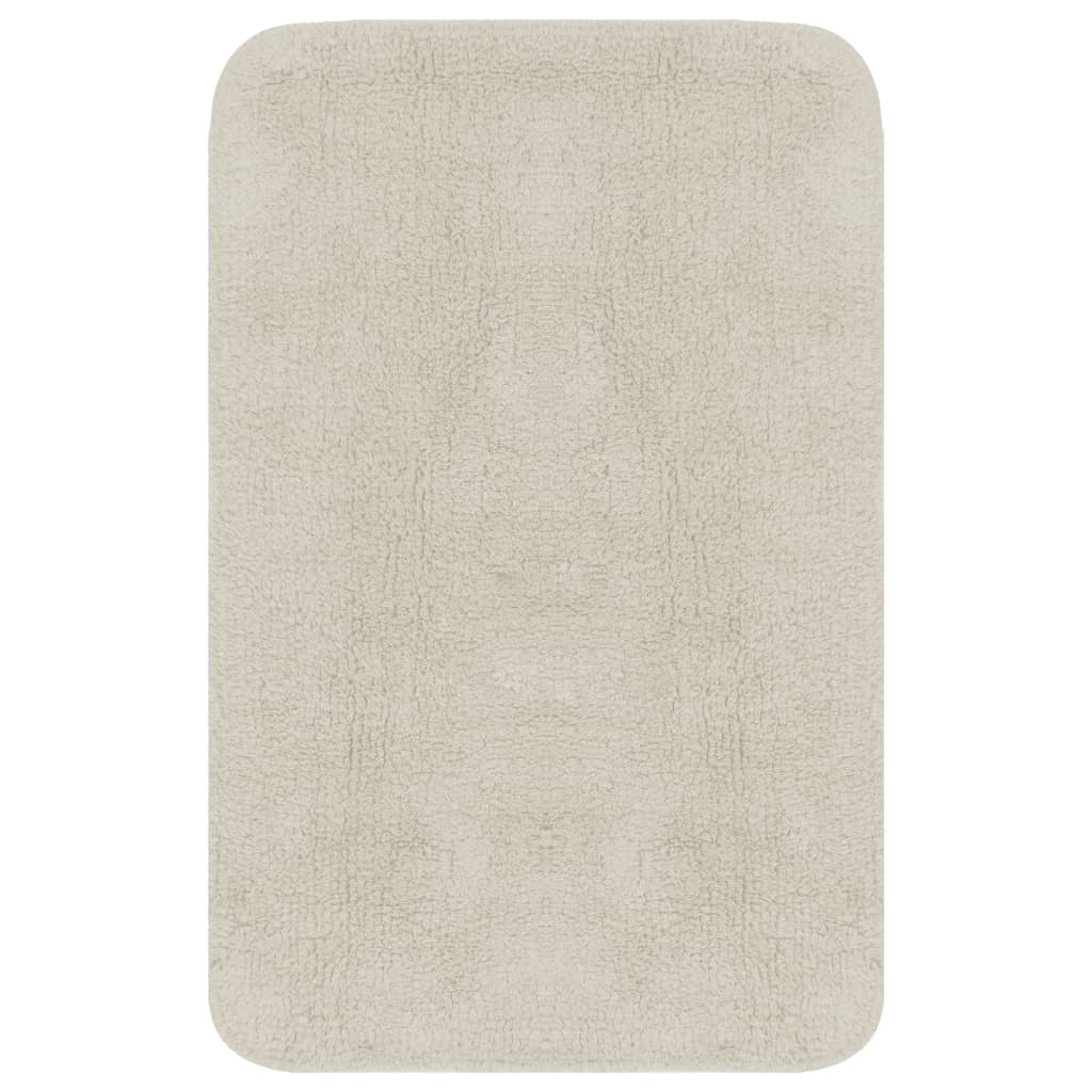 Jeu de tapis de salle de bain 2 pcs Tissu Blanc