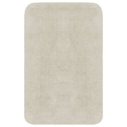 Jeu de tapis de salle de bain 2 pcs Tissu Blanc