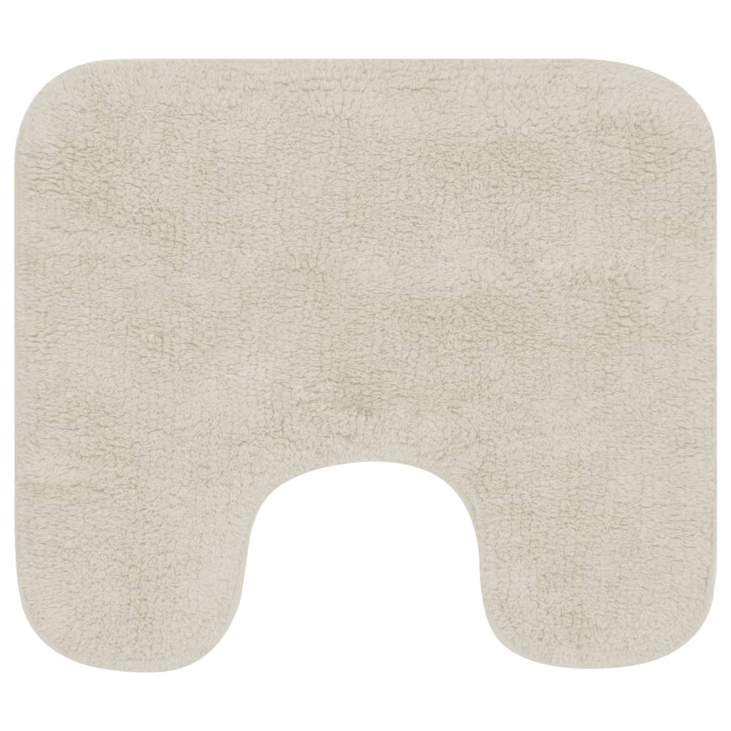 Jeu de tapis de salle de bain 2 pcs Tissu Blanc