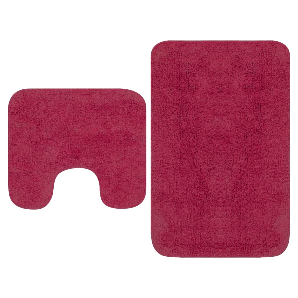 Tapis de salle de bain 2 pcs Tissu Fuchsia