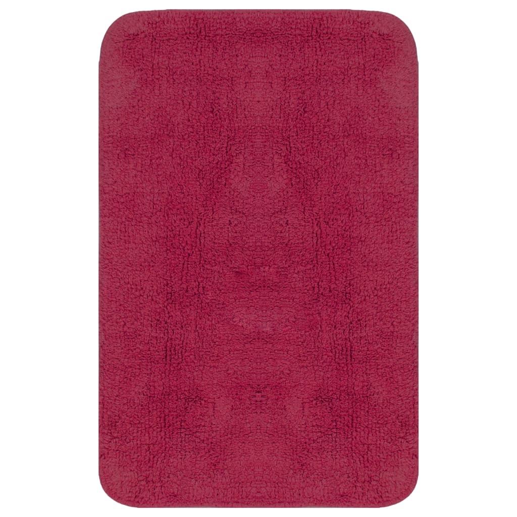 Tapis de salle de bain 2 pcs Tissu Fuchsia