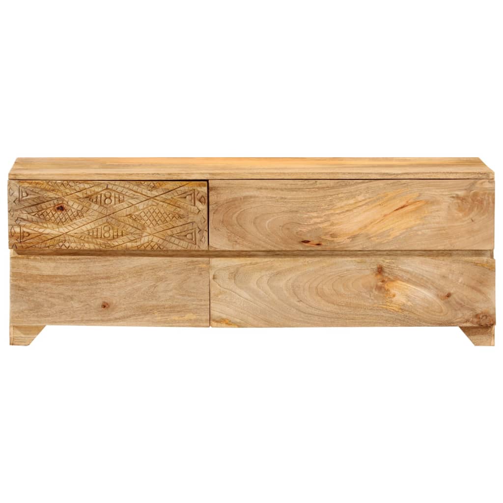 Meuble TV Bois de manguier solide 110x30x40 cm