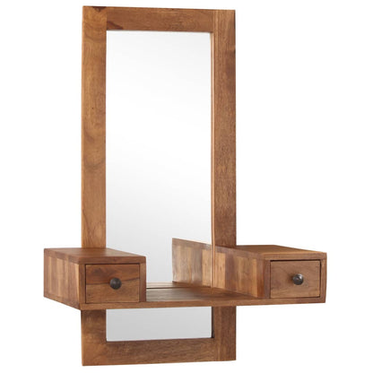 Miroir cosmétique avec 2 tiroirs Bois solide de Sesham