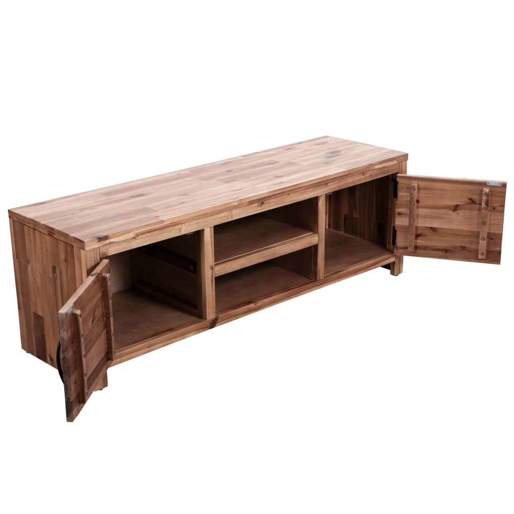 Meuble TV bois massif d'acacia 120 x 35 x 40 cm