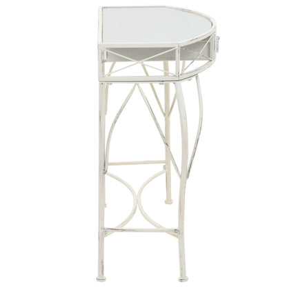 vidaXL Table d'appoint Style français Métal 82 x 39 x 76 cm Blanc