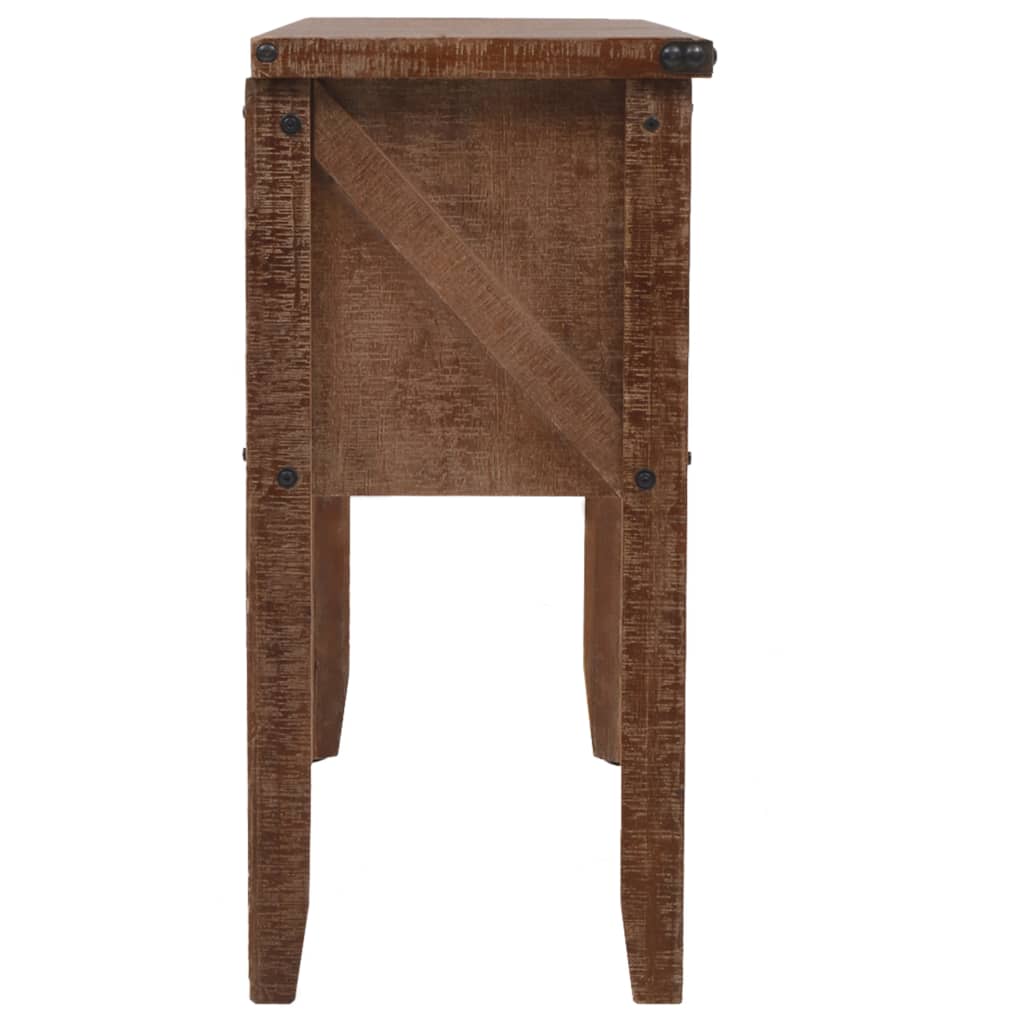 Table console Bois massif de sapin 131 x 35,5  x 75 cm Marron