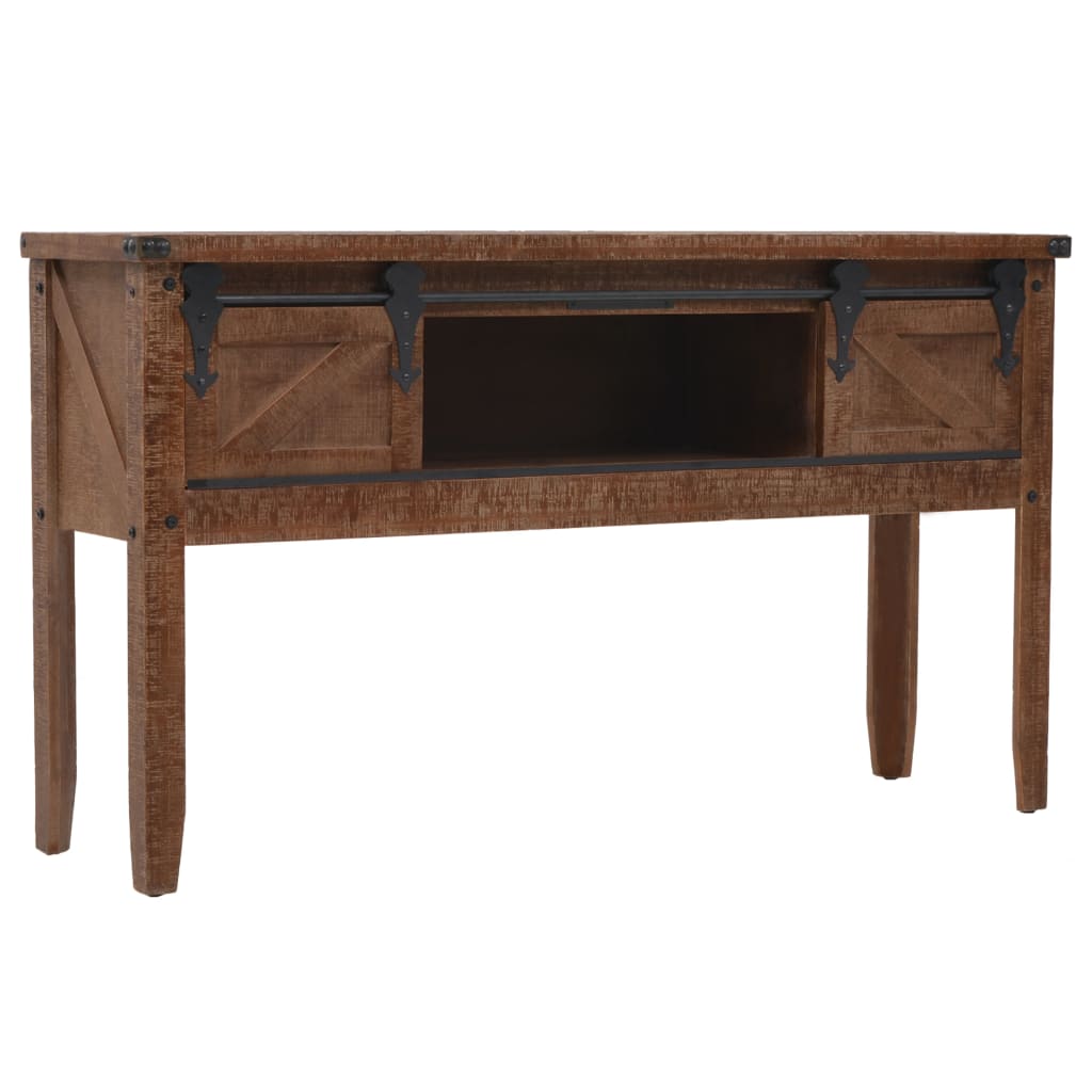 Table console Bois massif de sapin 131 x 35,5  x 75 cm Marron