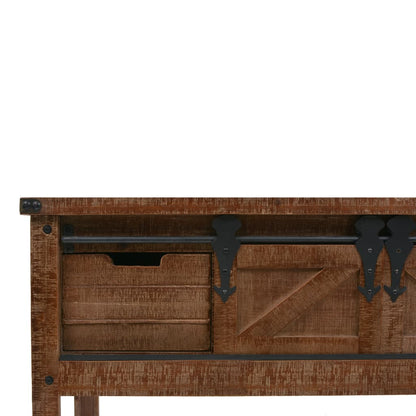 Table console Bois massif de sapin 131 x 35,5  x 75 cm Marron