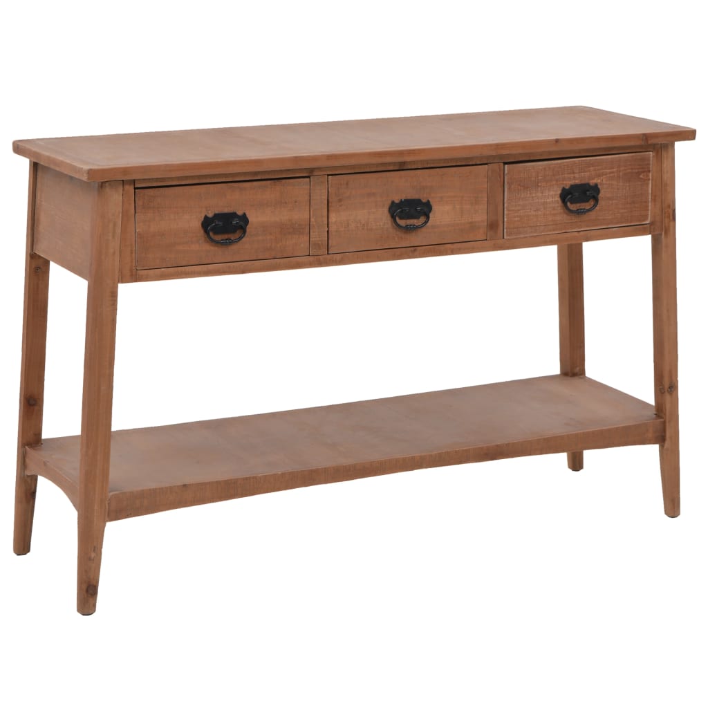 Table console bois de sapin massif 126 x 40 x 77,5 cm Marron