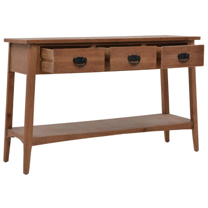 Table console bois de sapin massif 126 x 40 x 77,5 cm Marron