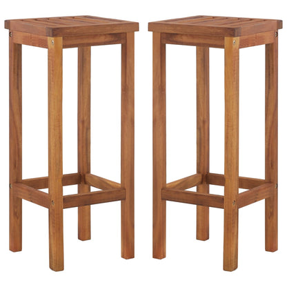 Tabourets de bar lot de 2 bois d'acacia massif