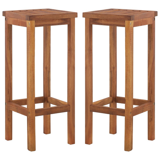 Tabourets de bar lot de 2 bois d'acacia massif