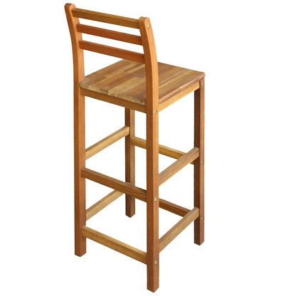 Tabourets de bar lot de 2 bois d'acacia massif