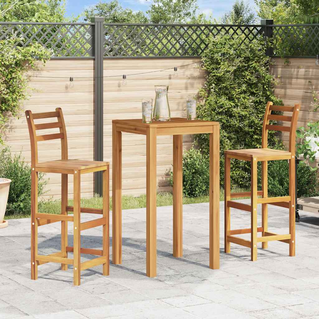 Tabourets de bar lot de 2 bois d'acacia massif