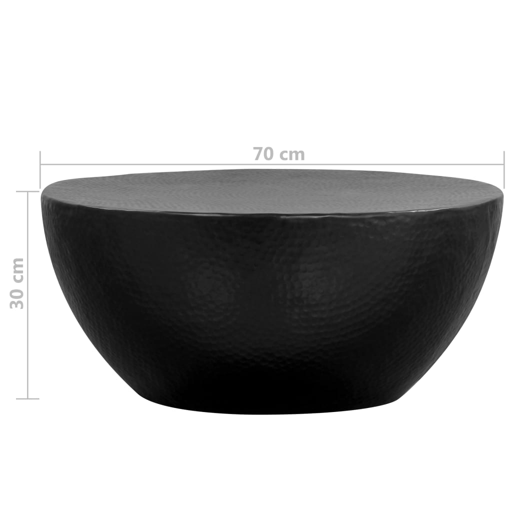 Table basse Aluminium martelé 70x30 cm Noir