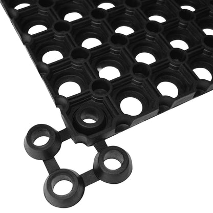 Connecteurs de tapis 10 pcs caoutchouc noir