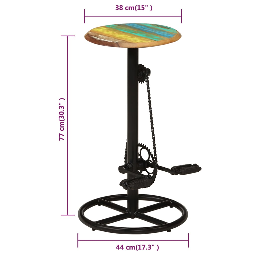 Tabourets de bar lot de 2 bois massif de récupération