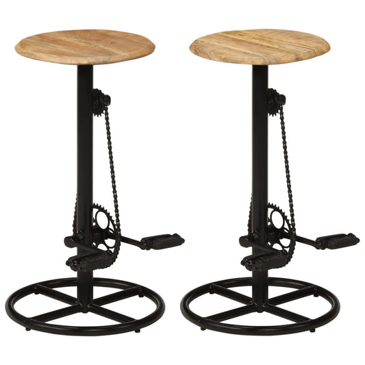 Chaises de bar lot de 2 bois de manguier solide