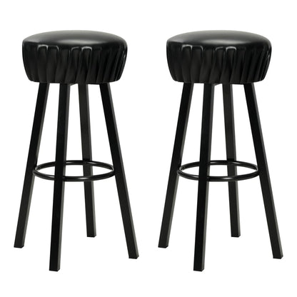 Chaises de bar lot de 2 noir similicuir