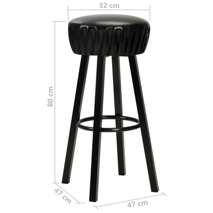 Chaises de bar lot de 2 noir similicuir