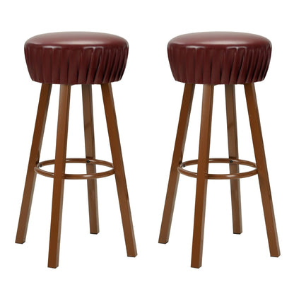 Chaises de bar lot de 2 marron similicuir