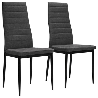 Chaises à manger lot de 2 gris foncé tissu