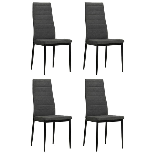 Chaises à manger lot de 4 gris foncé tissu