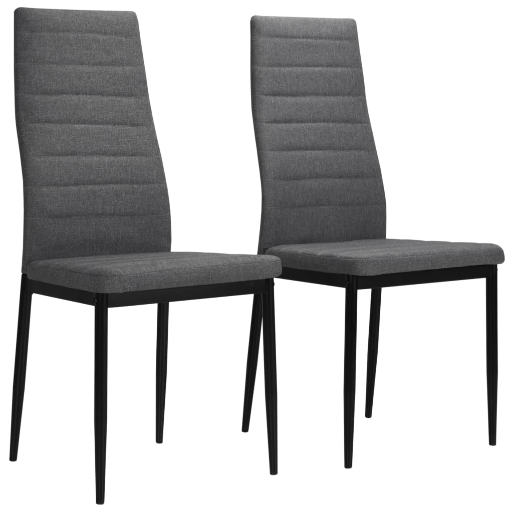 Chaises à manger lot de 2 gris clair tissu