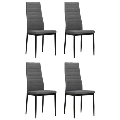 Chaises à manger lot de 4 gris clair tissu