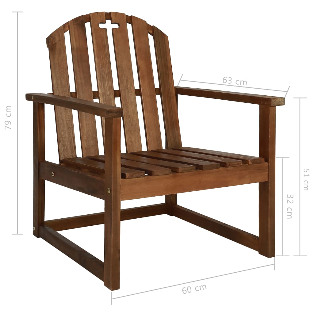 Chaises de jardin lot de 2 Bois d'acacia solide