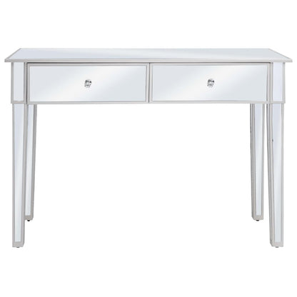 Table console miroir MDF et verre 106,5 x 38 x 76,5 cm