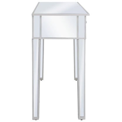 Table console miroir MDF et verre 106,5 x 38 x 76,5 cm