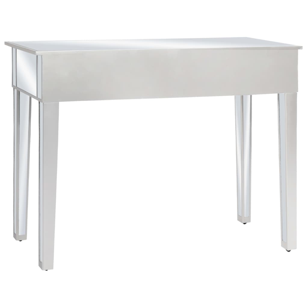 Table console miroir MDF et verre 106,5 x 38 x 76,5 cm