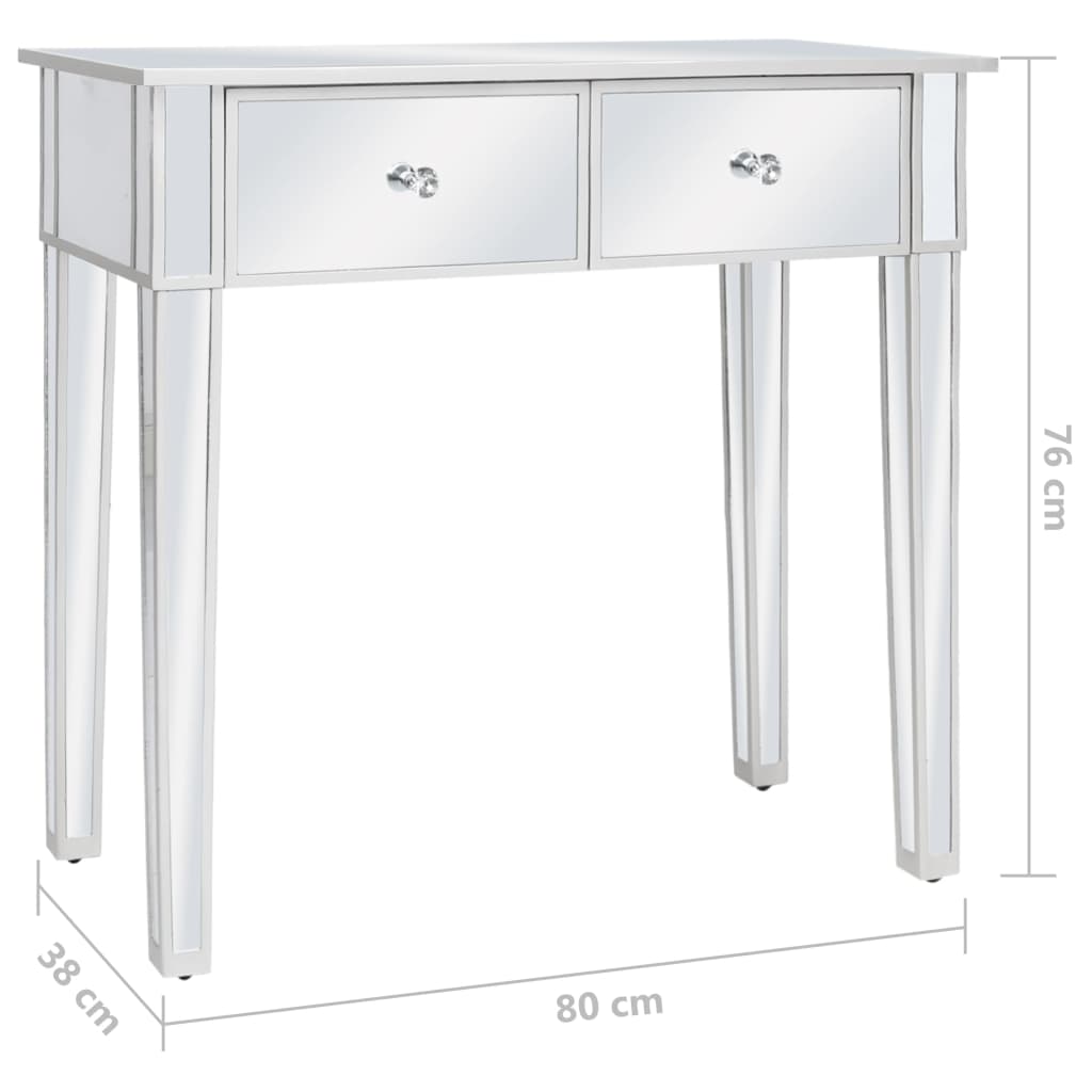 Coiffeuse miroir avec tabouret MDF et verre