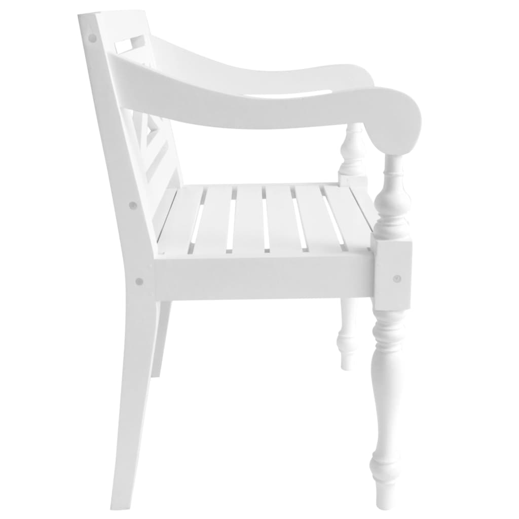 Chaises Batavia lot de 2 blanc bois d'acajou massif