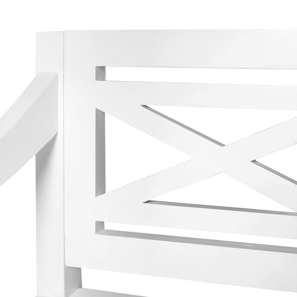 Chaises Batavia lot de 2 blanc bois d'acajou massif